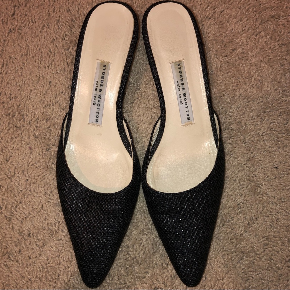 Stubbs and Wootton woven kitten heel
